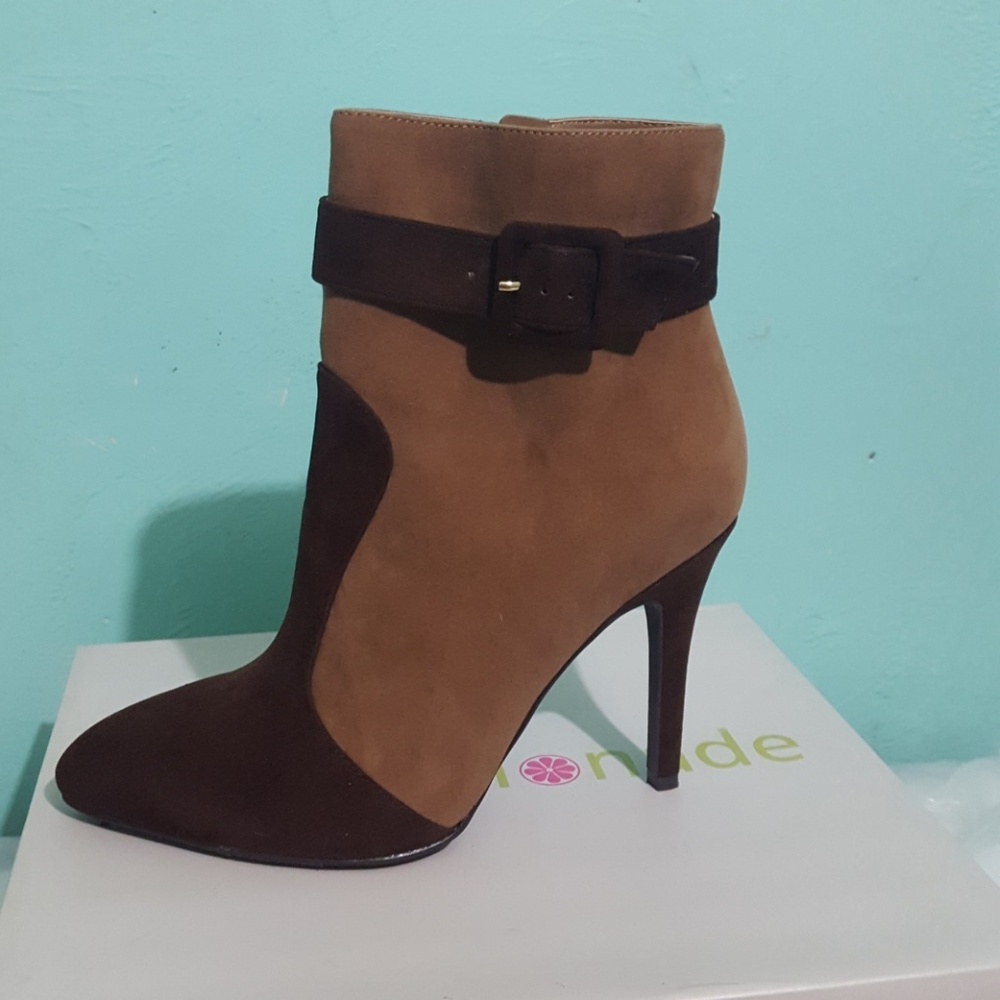 Brown Suede 4.5-inch Boot Heels